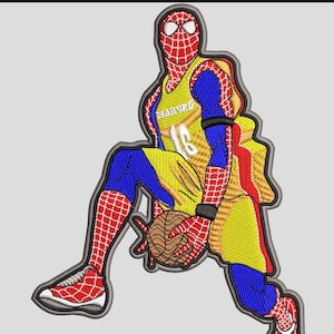 Embroidery Design, digital file, Embroidery machine, comic designs, sports design, pes file / basketball embroidery, spidy file, superhero