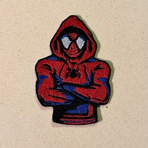 Aufnäher zum Aufbügeln Superheld Spidy mit Kapuze | Superhelden Aufnäher, Spinnen Aufnäher, Spidy Aufnäher, Hoodie Patches für alles