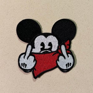 Strijklapje bandana mouse micke | muispatches, buitenaardse patches, mickie-patches, gangsterpatches voor wat dan ook