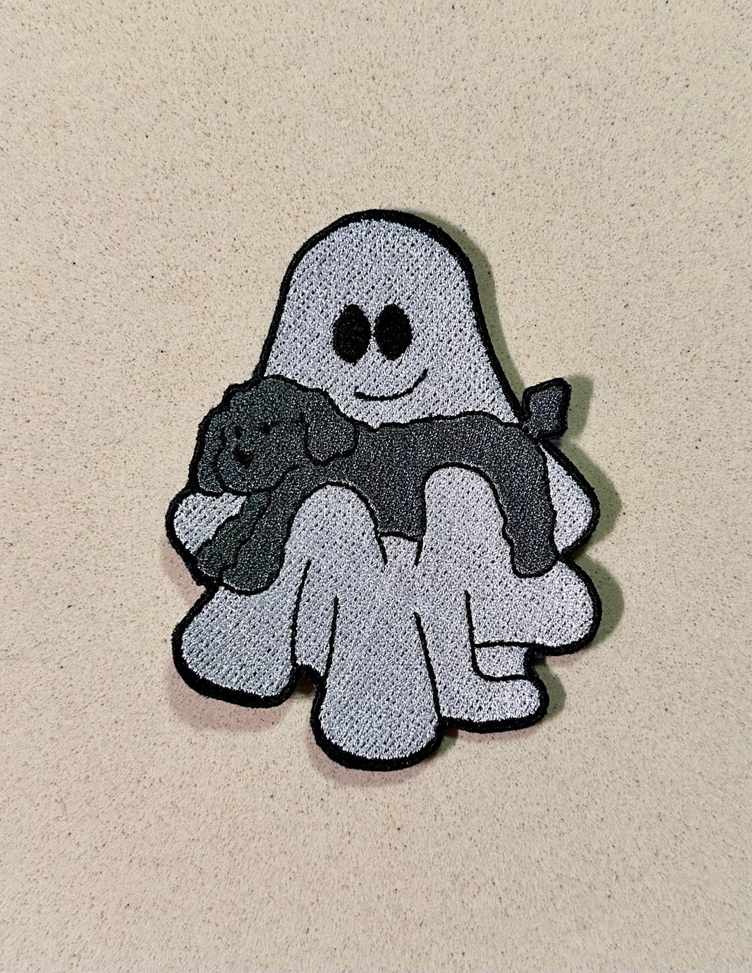 Patch for Ironing Halloween Ghost Holding a Puppy Fun Etsy