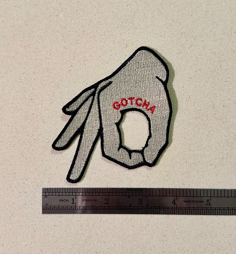 Patch for Ironing Gotcha Hand Sign | Fun Patches, Gotcha Patches ...