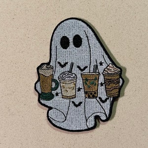 Patch for ironing Halloween barista ghost | Fun patches, coffee patches, barista patches, ghost patches for anything