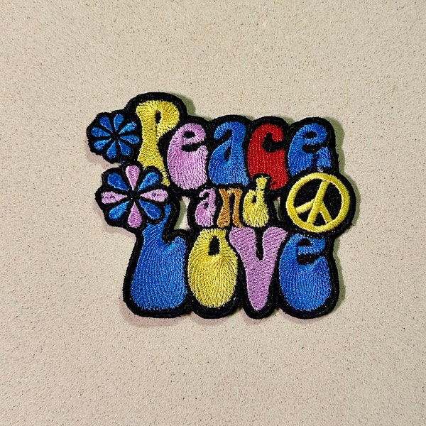 Patch for ironing peace and love hippie style /| love patches, hippie patches, peace patches, trendy patches for anything