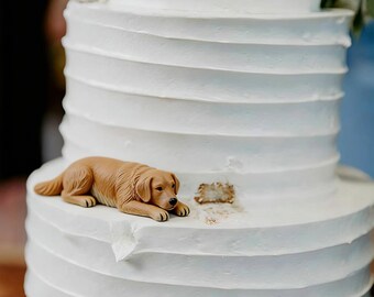 Custom Pet Wedding Cake Topper, Polymer Clay Dog Cat Decoration