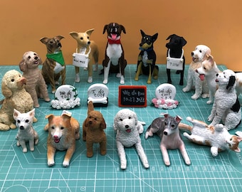 Personalized Pet Figurines Cake Topper, Pet Birthday Anniversary Gift, Dog Wedding Cake Topper, Dog Birthday, Cake Topper, Pet Memorial Gift