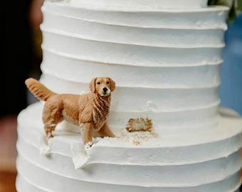 Personalized Dog Wedding Cake Topper: Custom Clay Sculpture