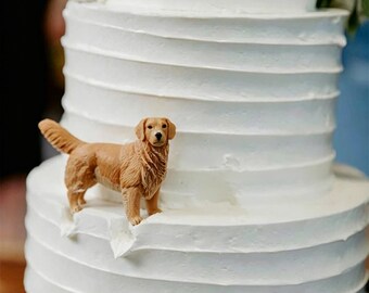 Custom Dog Cake Topper: Polymer Clay Pet Sculpture, Wedding Decoration