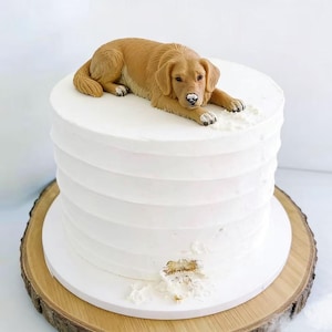 Personalisierte Hund Hochzeitstorte Topper: Benutzerdefinierte Tonskulptur