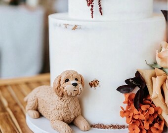 Custom Pet Cake Topper, Anniversary Wedding Dog Cat Figurine, Polymer Clay Decoration