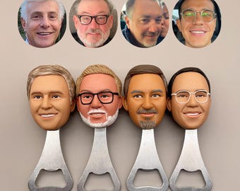 Personalized Clay Head Bottle Opener: Custom Groomsmen Gift
