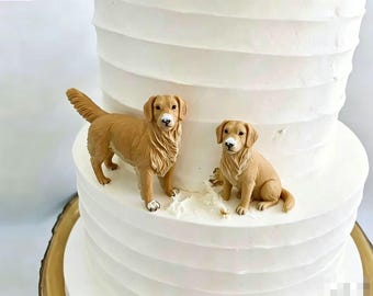 Personalized Dog Wedding Cake Topper: Custom Clay Sculpture
