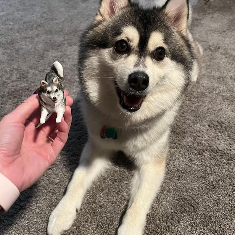 Custom Pet Cake Topper: Polymer Clay Husky Figurine - Etsy