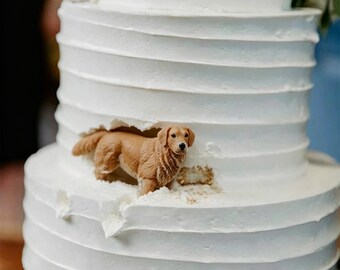Custom Dog Wedding Cake Topper, Polymer Clay Pet Decor, Anniversary Ornament