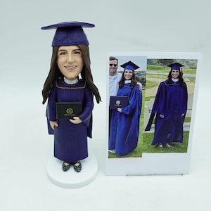 Personalized graduation bobblehead, custom doctorate bobblehead, custom masters bobblehead, personalized student bobblehead, graduation gift