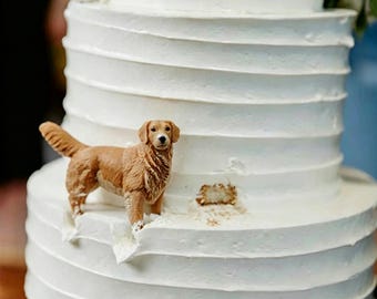 Personalized Dog Wedding Cake Topper: Custom Clay Sculpture
