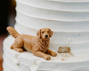 Custom Pet Cake Topper, Polymer Clay Dog Wedding Cake Decoration