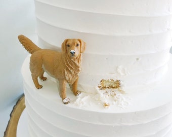 Personalized Dog Wedding Cake Topper: Custom Clay Sculpture