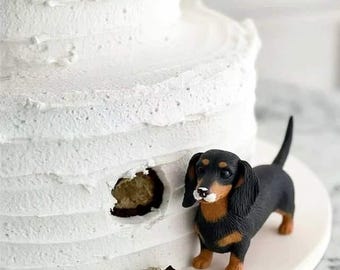 Personalized Dog Wedding Cake Topper: Custom Clay Sculpture