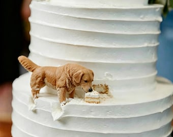 Unique pet anniversary presents, custom dog wedding cake topper, handmade cat wedding figures