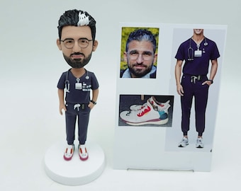 Personalisierte Pudelköpfe, benutzerdefinierte Arztbobbleheads in Peelings, coole Weihnachtsgeschenke für Ärzte, benutzerdefinierte chirurgische, zahnmedizinische und Arztgeschenke