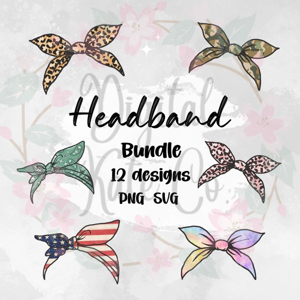 Headband SVG Bundle, Headband Svg, Headband Clipart, Bandana Svg, Hair Svg, Hair Bows Svg, Headband Png, Mom Hair Png, Mom Bundle