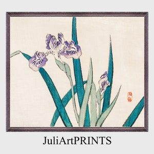 Purple Blossoms – Vintage Japanese Iris Flower Art Print | Botanical Digital Download | Elegant Floral Wall Decor | JP-G0049