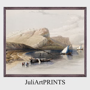 A Vintage Illustration of Ibrim&#39;s Impressive Architecture | Antique Landscape Paintings | Downloadable PRINTABLE Digital Print | JP-0019