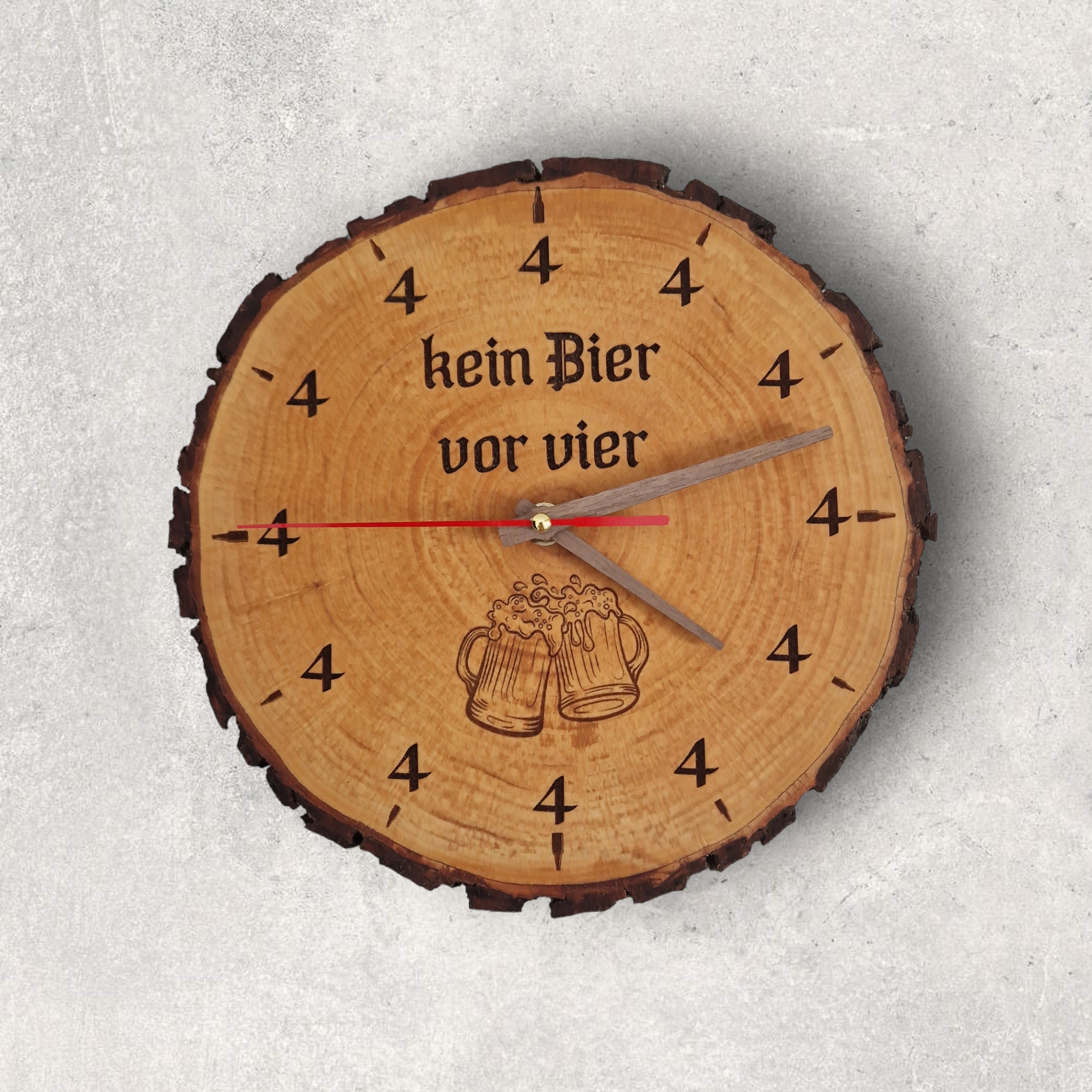 Holz Uhr Baumscheibe Wanduhr Olivenholz Massiv Kaufen ▫ Rustikal