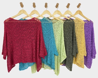 Kurzes Häkeloberteil, offener Strickpullover-Achselzucken, Festivalpullover, Urlaubs-Strandoberteil, Strickpullover in Übergröße, lockerer Boho-Bolero in Einheitsgröße