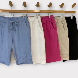Super Stretchy Shorts, Comfortable Summer Trousers, Stretchy One Size 10 - 16 Leisure Wear, Boho Pockets Pants,  Hippie Festival, Holiday