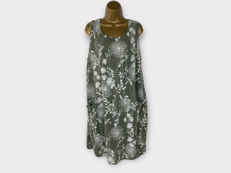 Cotton Summer Dress With Pockets Boho Festival Sleeveless Etsy