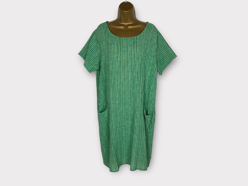 Cotton Summer Dress With Pockets Boho Short Sleeve Striped Etsy UK