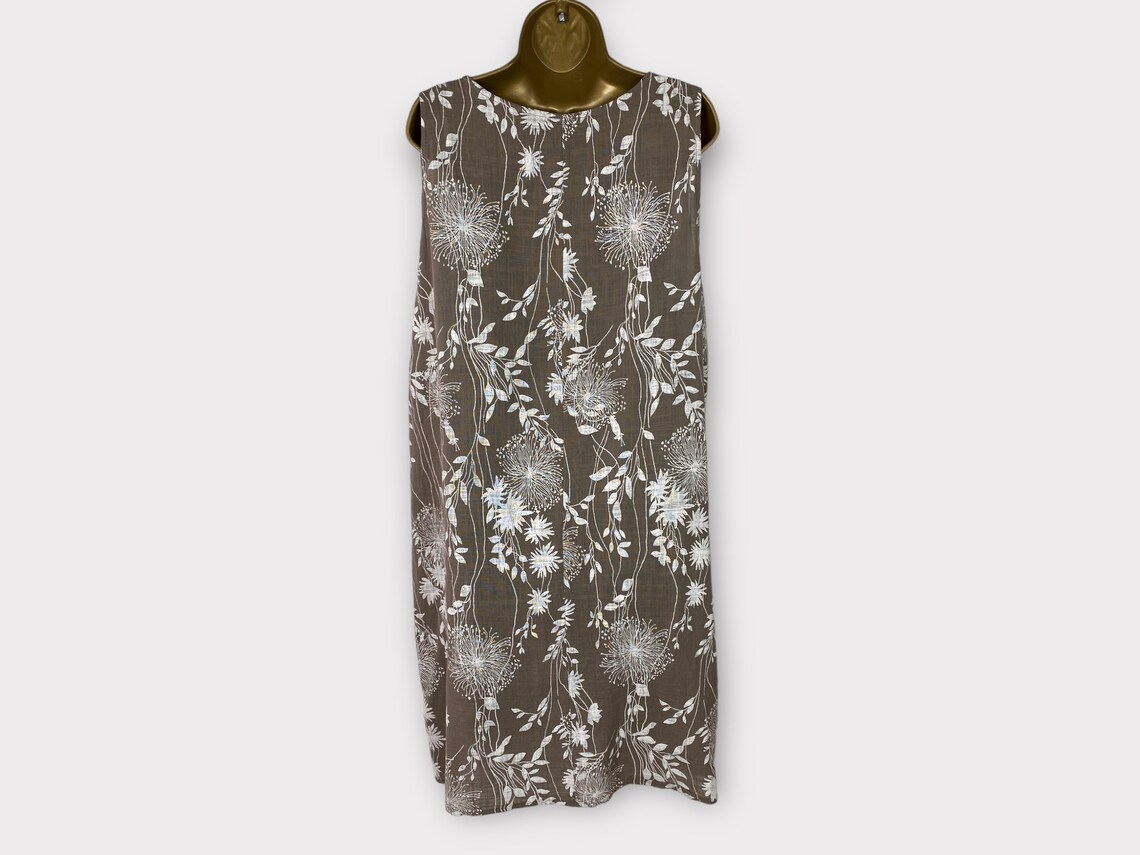 Cotton Summer Dress With Pockets Boho Festival Sleeveless Etsy