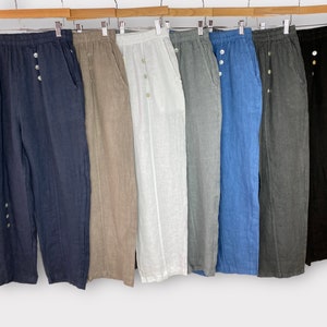 Linen Crop Pants -  UK