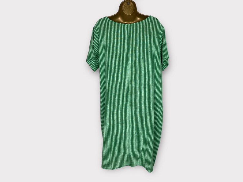 Cotton Summer Dress With Pockets Boho Short Sleeve Striped Etsy UK