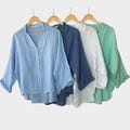Ladies Italian Linen Blouse | 100% Linen Top | Made in Italy | Relaxed Fit | 5 Colours | UK 12 14 16