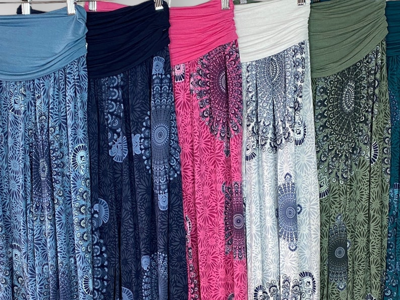 Pantaloni Harem Starburst Mandala leggeri, pantaloni yoga comodi, abbigliamento elastico per il tempo libero in taglia unica, pantaloni Boho, Festival Hippie, Vacanze immagine 2