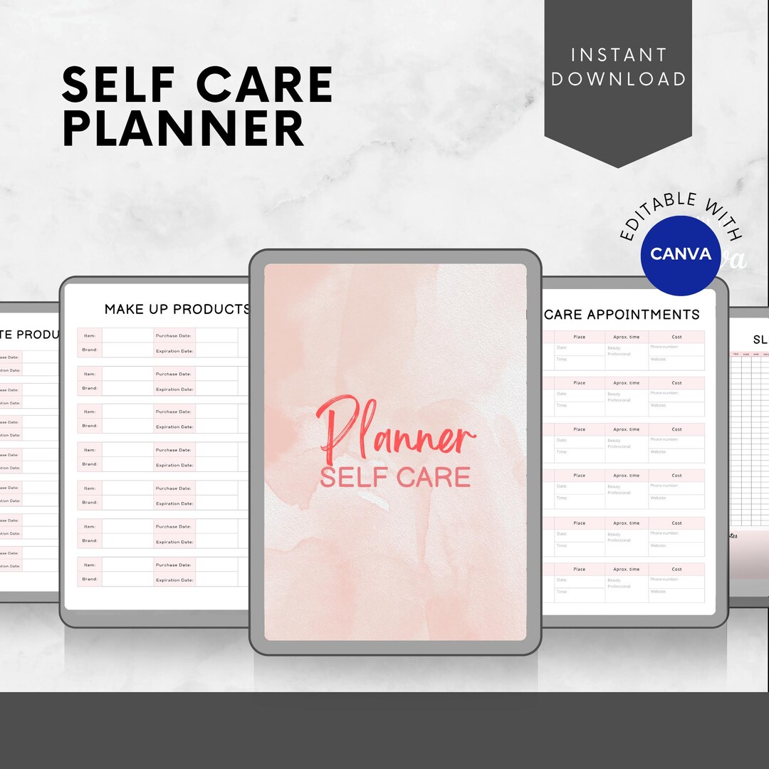Self Care Routine Planner | Printable Wellness Journal | Daily Habit ...