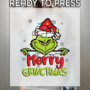 Merry Grinchmas Ready to Press DTF, Grinchy Christmas Print, Heat Press DTF Transfer, Family Holiday Print, Gift For Xmas DTF, Xmas Monster
