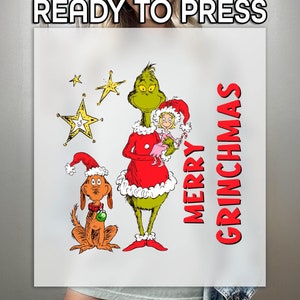 Merry Grinchmas Ready to Press DTF, Grinchy Squad Print, Heat Press DTF Transfer, Grinchmas Crew Print, Cute Cindy Lou DTF, The Dog Max