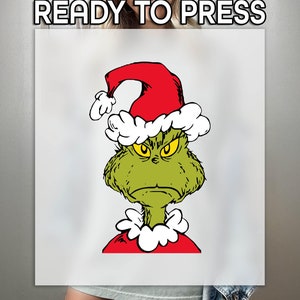 Grumpy Grinch Ready to Press DTF, Christmas Monster Print, Heat Press DTF Transfer, Grinchy Mode Print, Grinch Match DTF, Merry Grinchmas
