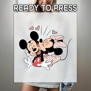 Mickey And Minnie Ready to Press DTF Transfer, Disney Couple Print, Heat Press DTF Transfer, Cute Minnie Print, Mickey Lovers DTF