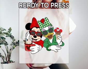 Disney Christmas Ready to Press DTF, Disney Best Friends Print, Heat Press DTF, Disney Cute Minnie Print, Christmas Squad DTF, Daisy Duck