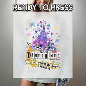 Disneyland Resort DTF, 70 Years Of Magic Print, Heat Press DTF Transfer, Disney Crew Print, Ready To Apply DTF, Trendy Disney Castle Print