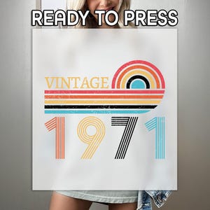 Custom Vintage 1971 DTF Transfer, Retro Youth Power Print, Vintage Democracy Era Shirt, Gift For Birhday, Press Ready DTF, Express DTF