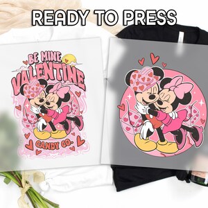 Be My Valentine Ready to Press DTF, Disney Love Print, Heat Press DTF Transfer, Couple Match Print, Valentine&#39;s Day DTF, Minnie And Mickey