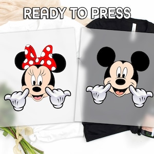 Minnie And Mickey DTF, Disney Couple Print, Heat Press DTF Transfer, Mickey Mouse Print, Premium DTF Transfer, Minnie Lovers Print