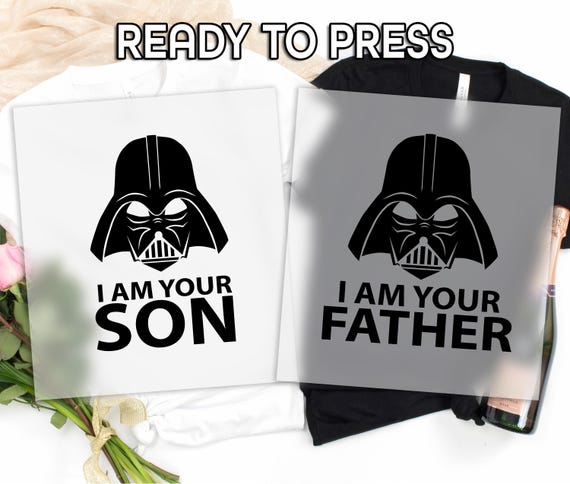 Darth Vader DTF, Son And Dad Print, Star Wars DTF Transfer, Heat Press DTF, Gift For Kids Print, Father's Day Print, Disney Family Print