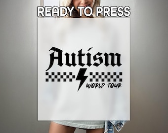 Autism World Tour Ready to Press DTF Transfer, Sped Teacher Print, Heat Press DTF Transfer, Neurodiversity Print, Autism Awareness DTF
