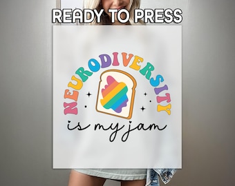 Neurodiversity Is My Jam DTF, Special Education Print, Heat Press DTF, Autism Awareness Print, Premium DTF Transfer, Mental Health Print